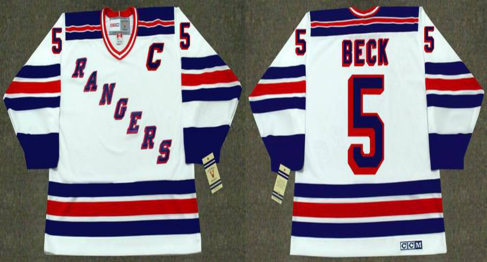 2019 Men New York Rangers #5 Beck white CCM NHL jerseys->new york rangers->NHL Jersey